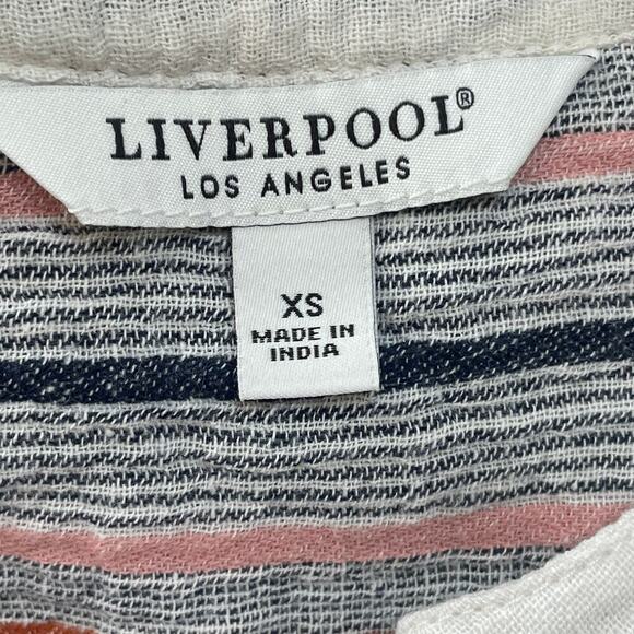 Liverpool Button Front Shirred Blouse In Vintage White - Picture 3 of 16